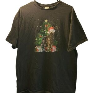 Briard Dog Christmas Theme Tee Tshirt XL Holiday Pets Festive